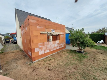 Extension d'habitation et terrasse à Planguenoual proche de Lamballe.